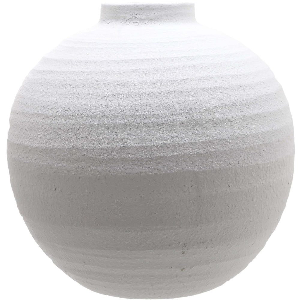Tiber Large Matt White Ceramic Vase - Canwell Interiors Limited - Hills