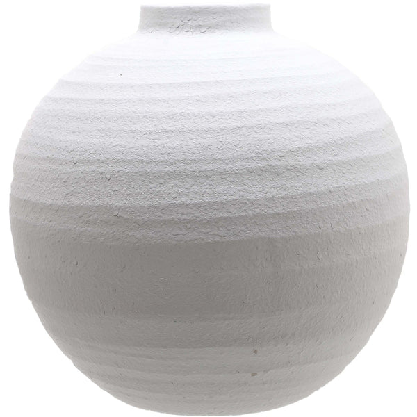 Tiber Large Matt White Ceramic Vase - Canwell Interiors Limited - Hills