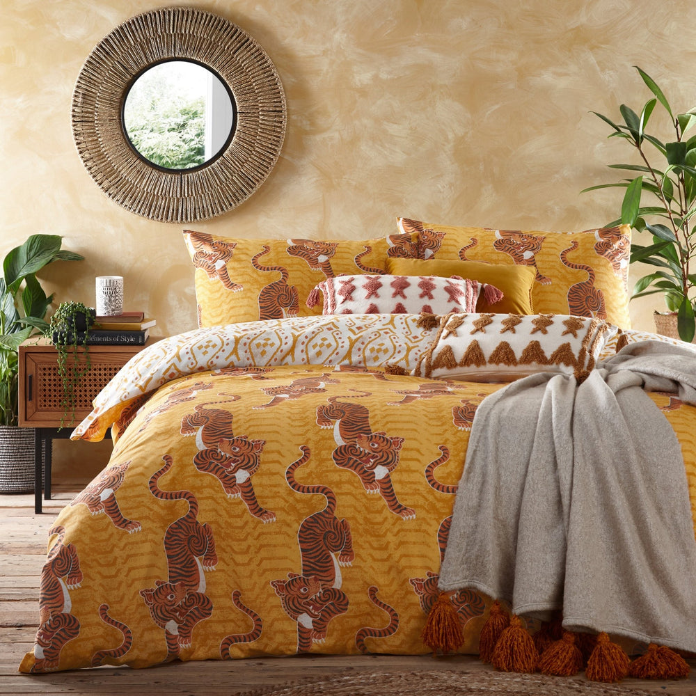 Tibetan Tiger Super King Duvet Set Ochre - Canwell Interiors Limited - Riva