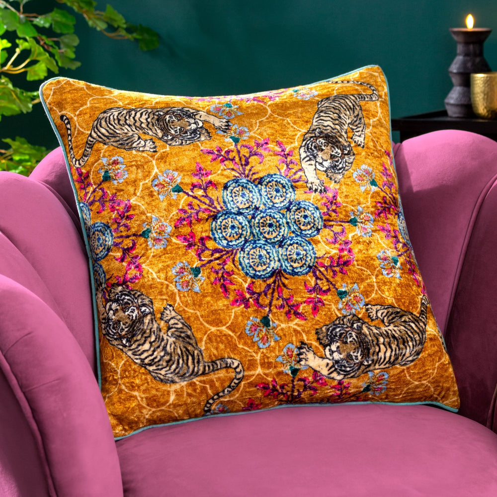 Tigerscope 50x50 Feather Filled Cushion Gold - Canwell Interiors Limited - Riva