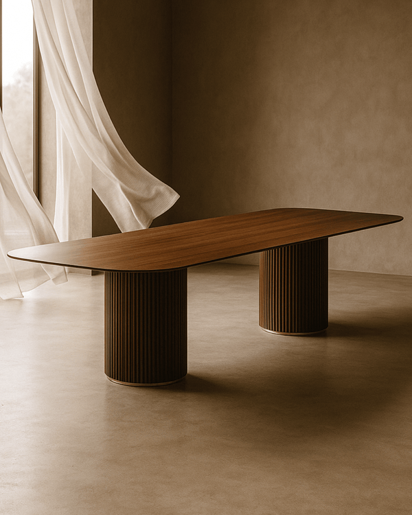 Lantine 240 Dining Table - Walnut & Brass - Tommy Franks