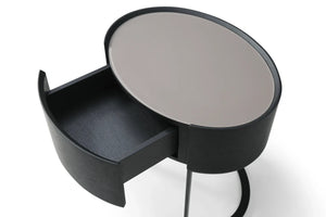 Verge Bedside Table - Black Oak - Tommy Franks