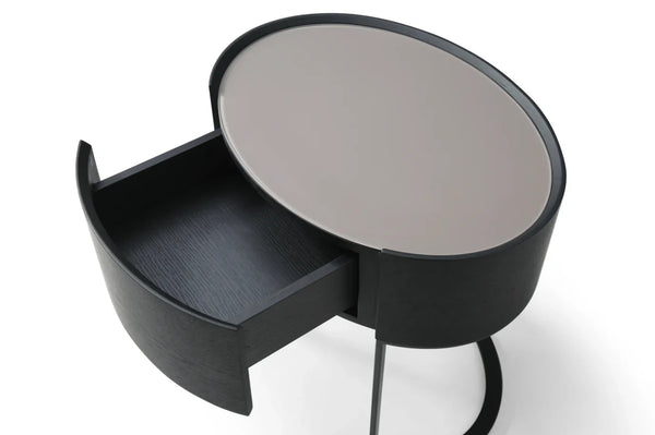 Verge Bedside Table - Black Oak - Tommy Franks