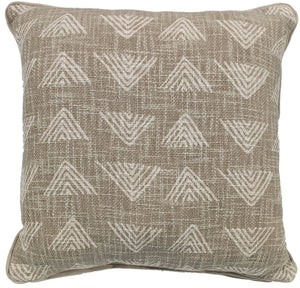 Triangle Print on Loose Weave Taupe 45x45 - Canwell Interiors Limited - Malini