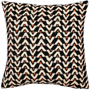 Tribal Jaq Blk/cream with Orange 50x50 - Canwell Interiors Limited - Malini
