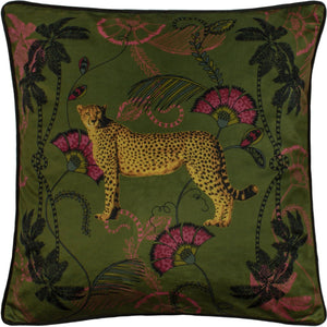 Tropica Cheetah 45x45 Feather Filled Cushion Khaki - Canwell Interiors Limited - Riva