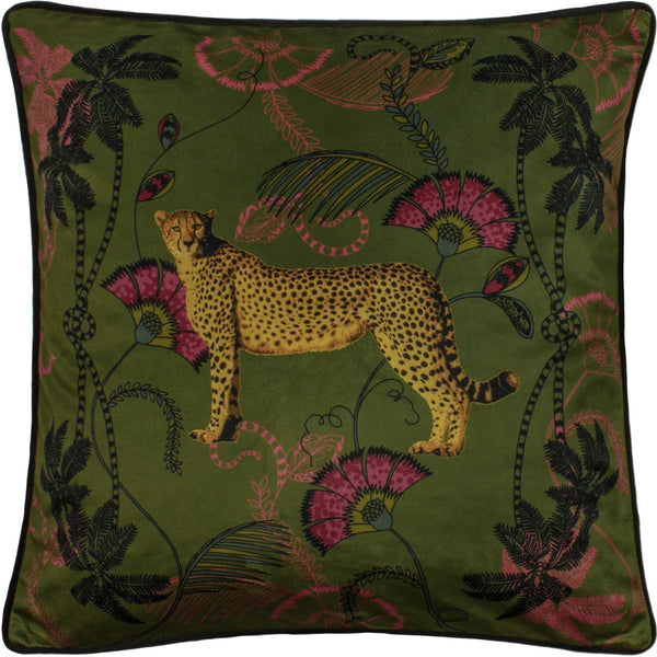 Tropica Cheetah 45x45 Feather Filled Cushion Khaki - Canwell Interiors Limited - Riva