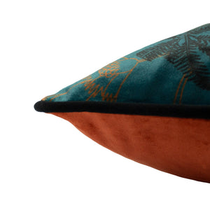 Tropica Cheetah 45x45 Feather Filled Cushion Teal - Canwell Interiors Limited - Riva