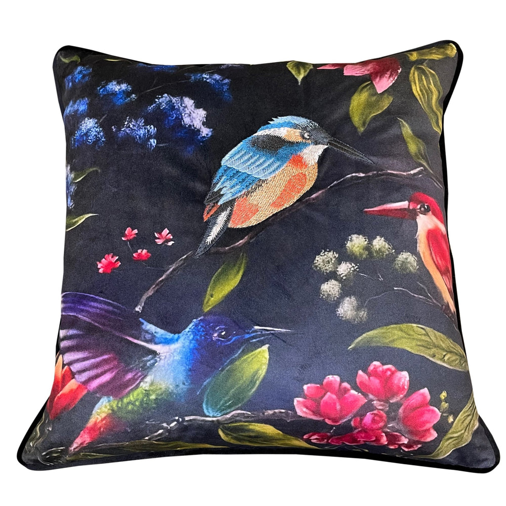 Tropical Emb Birds 45x45 - Canwell Interiors Limited - Malini