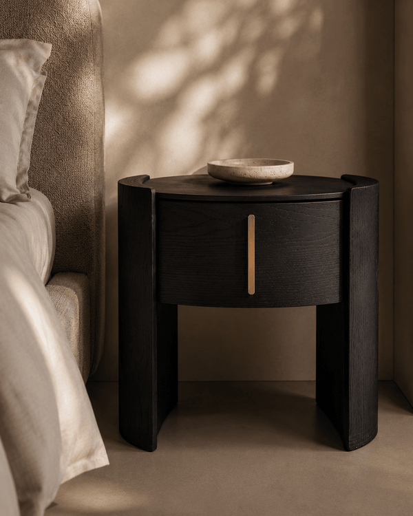 Tulume Bedside - Matt Black Oak - XShowhome Limited - Tommy Franks