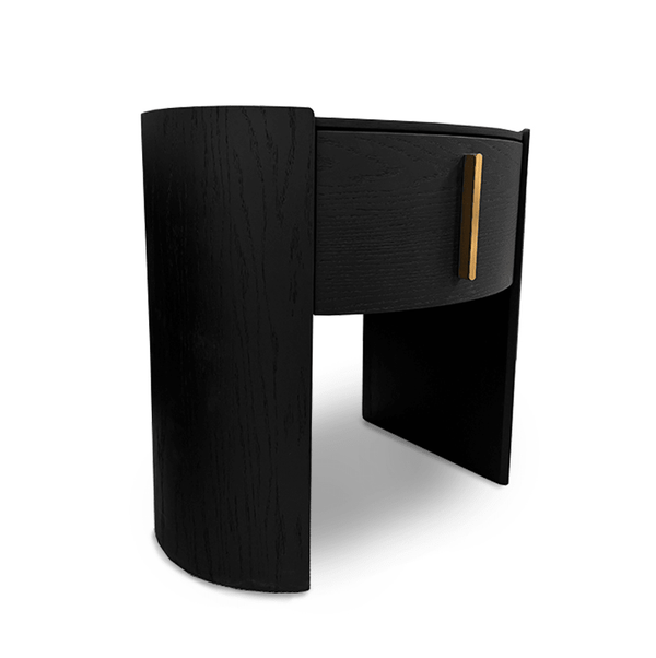 Tulume Bedside - Matt Black Oak - XShowhome Limited - Tommy Franks