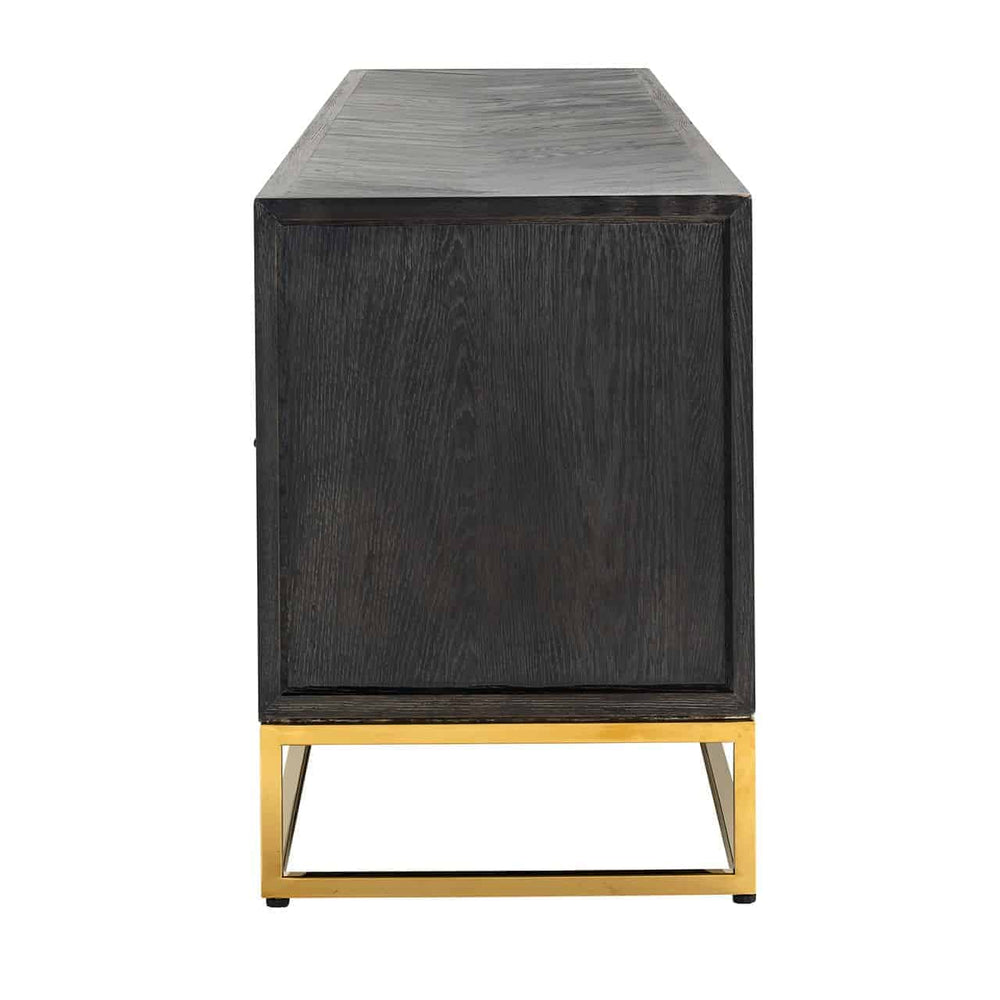 TV Cabinet Blackbone Gold 4 - Door 220 (black Rustic) - Canwell Interiors Limited - Richmond
