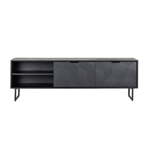 TV Cabinet Blax 2 - Flap Doors 1 - Shelf (black) - Canwell Interiors Limited - Richmond