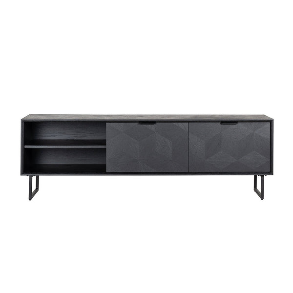TV Cabinet Blax 2 - Flap Doors 1 - Shelf (black) - Canwell Interiors Limited - Richmond