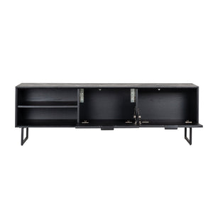 TV Cabinet Blax 2 - Flap Doors 1 - Shelf (black) - Canwell Interiors Limited - Richmond