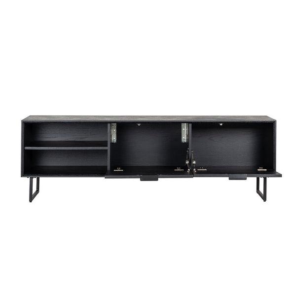 TV Cabinet Blax 2 - Flap Doors 1 - Shelf (black) - Canwell Interiors Limited - Richmond