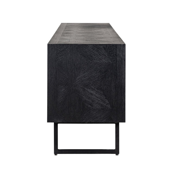 TV Cabinet Blax 2 - Flap Doors 1 - Shelf (black) - Canwell Interiors Limited - Richmond