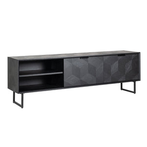 TV Cabinet Blax 2 - Flap Doors 1 - Shelf (black) - Canwell Interiors Limited - Richmond