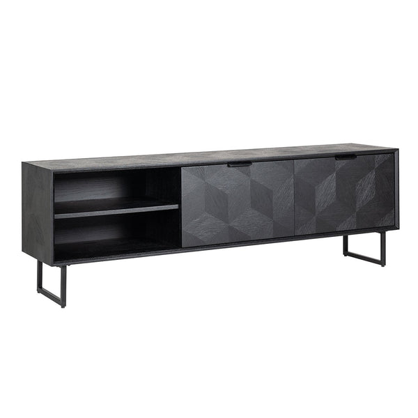 TV Cabinet Blax 2 - Flap Doors 1 - Shelf (black) - Canwell Interiors Limited - Richmond