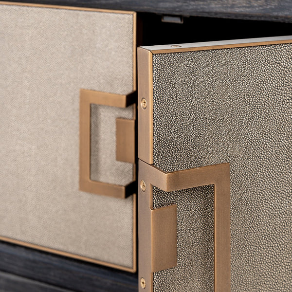 TV cabinet Bloomville brass shagreen - Canwell Interiors Limited - Richmond