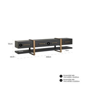 TV cabinet Cambon dark coffee - Canwell Interiors Limited - Richmond