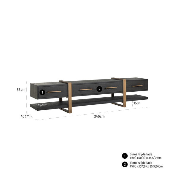 TV cabinet Cambon dark coffee - Canwell Interiors Limited - Richmond