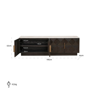 TV cabinet Claremont brown - Canwell Interiors Limited - Richmond