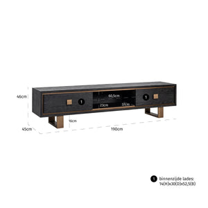 TV cabinet Hunter black rustic - Canwell Interiors Limited - Richmond