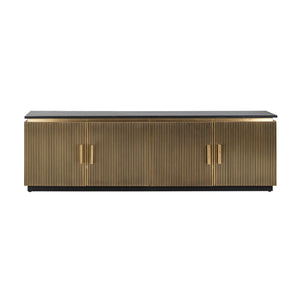 TV cabinet Ironville gold - gold, Mdf|Plywood|Brass|Black Marine Marble - Canwell Interiors Limited - Richmond