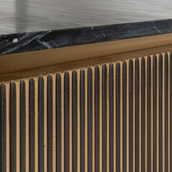 TV cabinet Ironville gold - gold, Metal|Iron|Mdf|Plywood|Black Marine Marble - Canwell Interiors Limited - Richmond