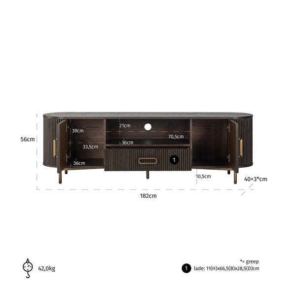 TV cabinet Luxor brown - Canwell Interiors Limited - Richmond