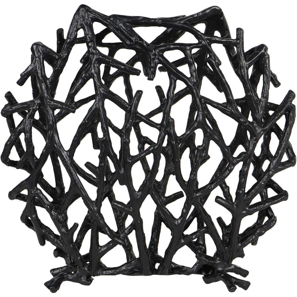 Twig Sculpture Disc Vase Black - XShowhome Limited - Libra