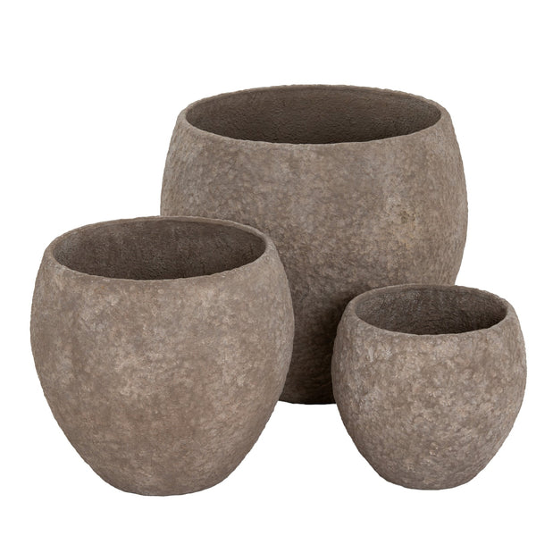 Umber Pot Belly Set of 3 Planters - Canwell Interiors Limited - Hills