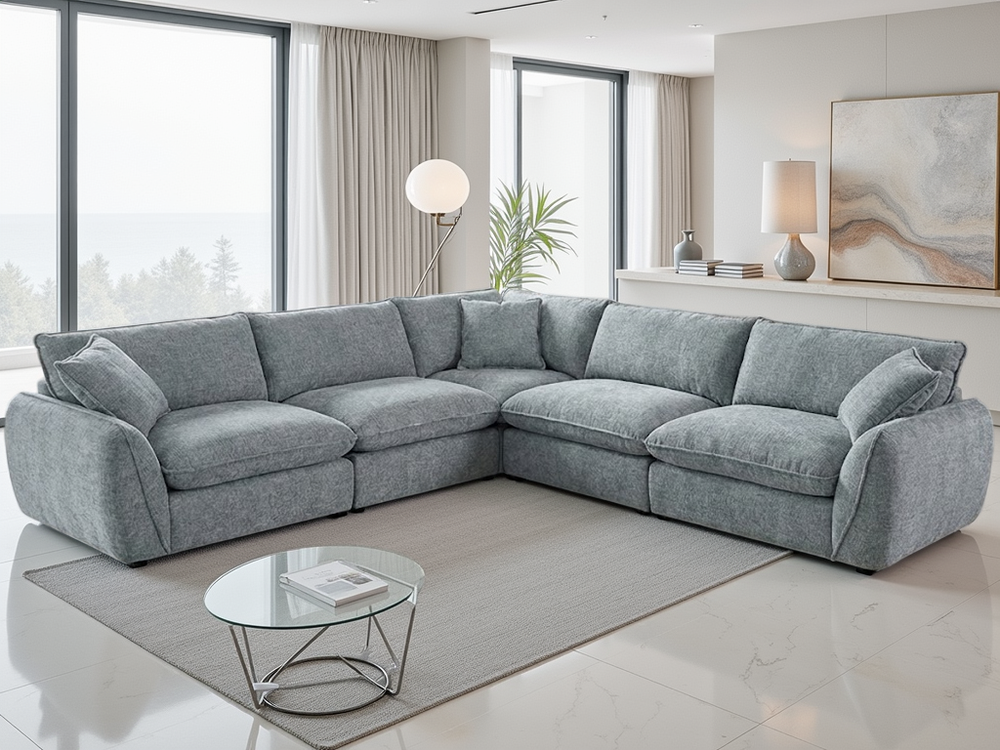 Berlin Sofa Grey Large Corner - Xshowhome