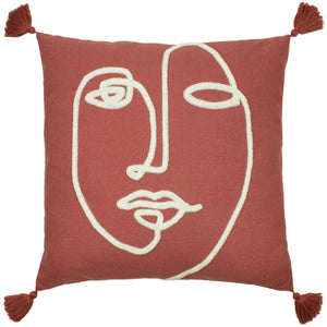 Uno Face 45x45 Feather Filled Cushion Red Clay - Canwell Interiors Limited - Riva