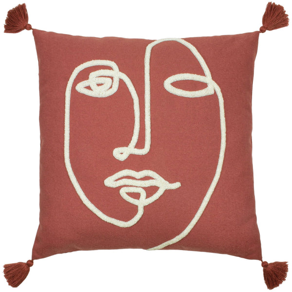 Uno Face 45x45 Feather Filled Cushion Red Clay - Canwell Interiors Limited - Riva