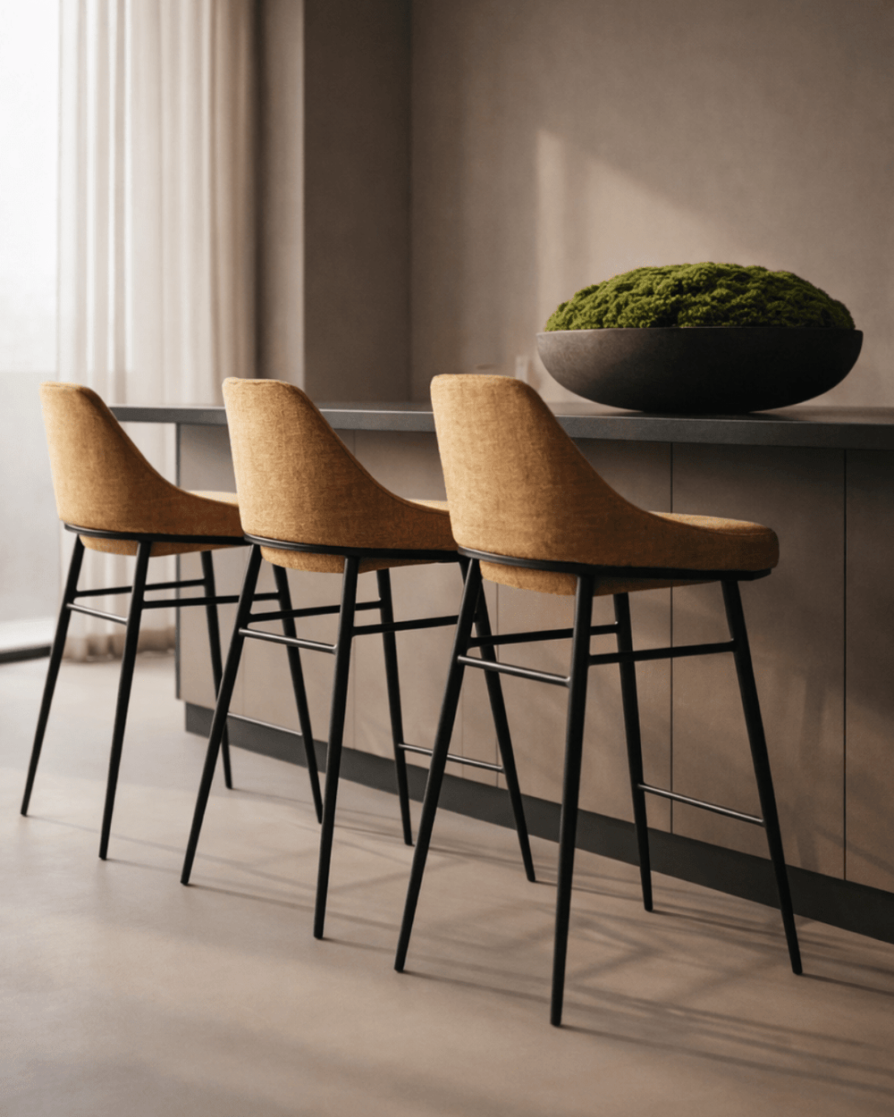 Vai Barstool - Bella Velour Amber - XShowhome Limited - Tommy Franks