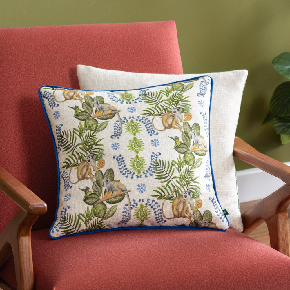 Valera Lagos Monkey 43x43 Feather Filled Cushion Multi - Canwell Interiors Limited - Riva