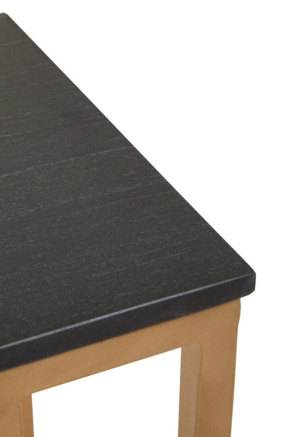 Varana Black Marble Top Side Table With Gold Finish Frame - Canwell Interiors Limited - Xshowhome