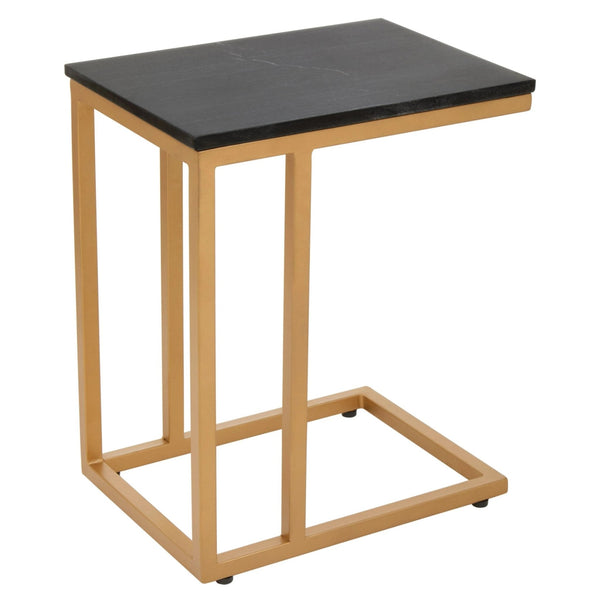 Varana Black Marble Top Side Table With Gold Finish Frame - XShowhome Limited - Xshowhome