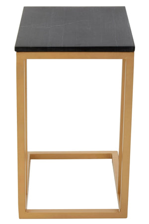 Varana Black Marble Top Side Table With Gold Finish Frame - XShowhome Limited - Xshowhome
