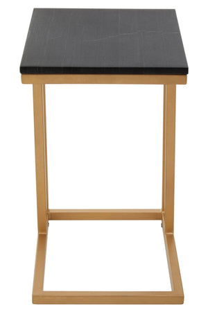 Varana Black Marble Top Side Table With Gold Finish Frame - XShowhome Limited - Xshowhome