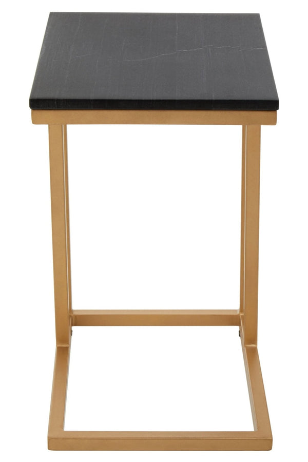 Varana Black Marble Top Side Table With Gold Finish Frame - XShowhome Limited - Xshowhome