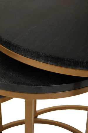 Varana Nest Of Three Black Marble Top Tables - XShowhome Limited - Xshowhome