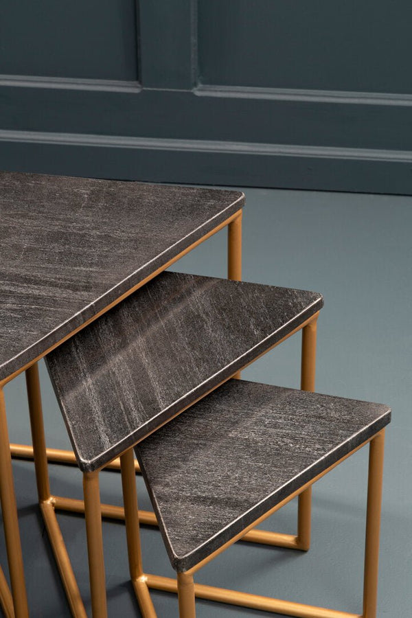 Varana Nest Of Three Triangular Tables - Canwell Interiors Limited - Xshowhome