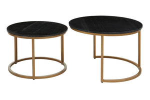 Varana Nest Of Two Black Marble Top Round Tables - Canwell Interiors Limited - Xshowhome