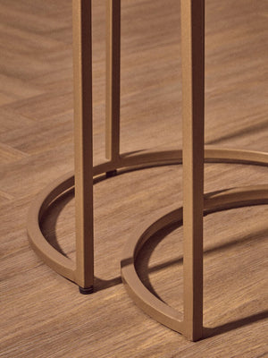 Varana Nest Of Two Half Moon Black Marble Top Tables - Canwell Interiors Limited - Xshowhome