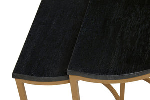 Varana Nest Of Two Half Moon Black Marble Top Tables - Canwell Interiors Limited - Xshowhome