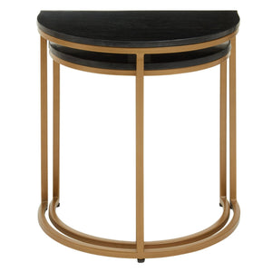 Varana Nest Of Two Half Moon Black Marble Top Tables - XShowhome Limited - Xshowhome