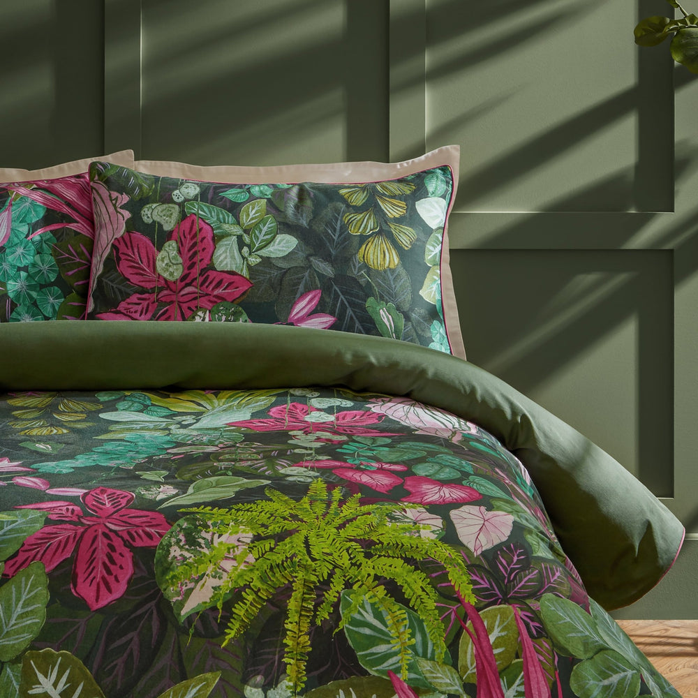Veadeiros Piped Pillow Case Pairs Pink/green - Canwell Interiors Limited - Riva